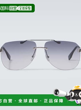 1h可退 香港直邮潮奢 Fendi 芬迪 男士 天蓝色飞行员太阳眼镜