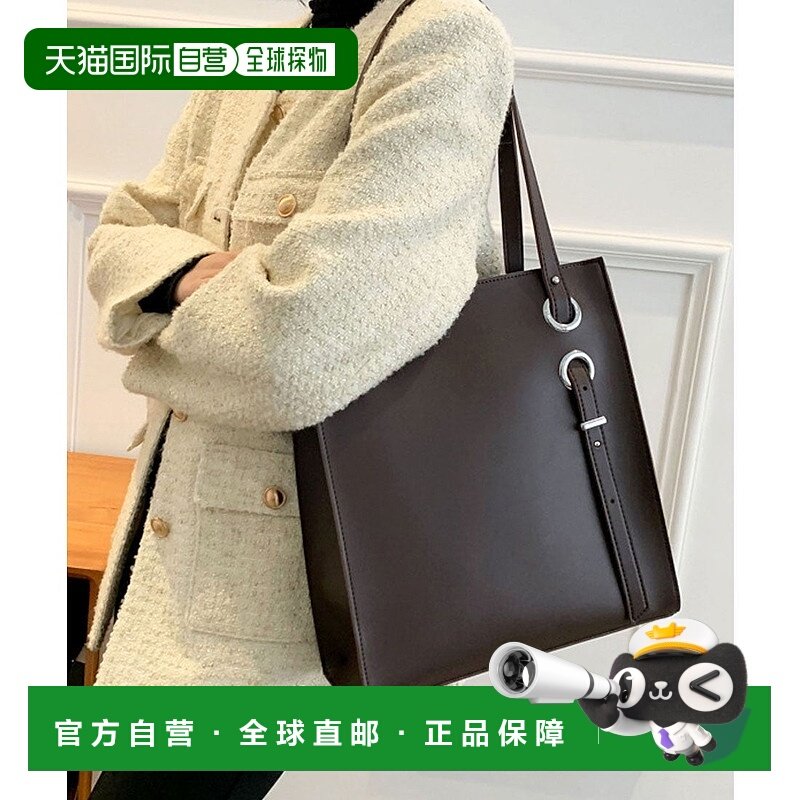 日本直邮florge 不对称肩带纵型皮革触感托特包/办公包 [FL8218AW