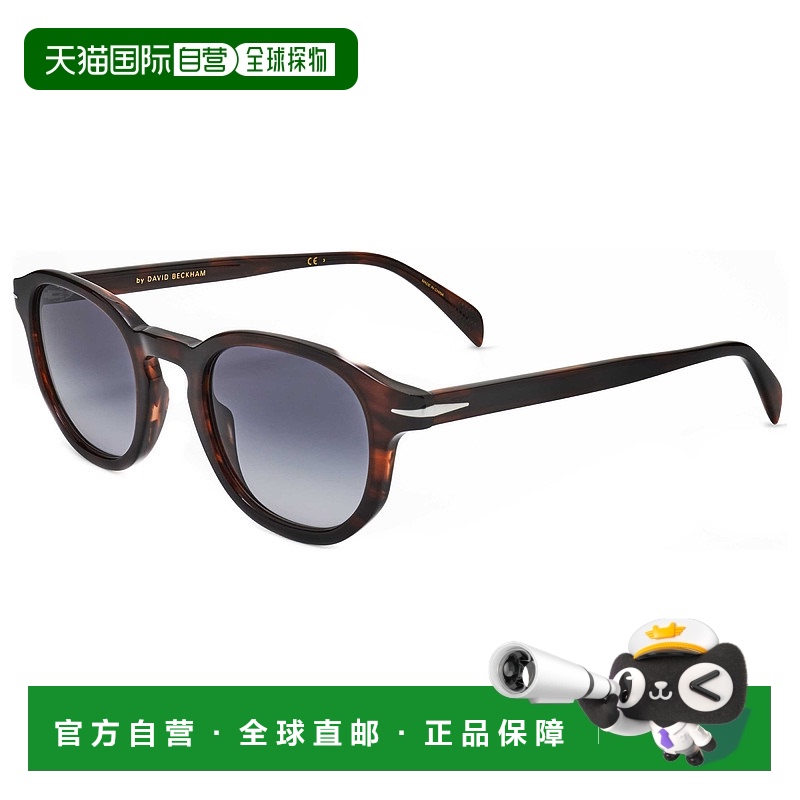自营 david beckham大卫 贝克汉姆男式49毫米灰色太阳镜-棕色条纹