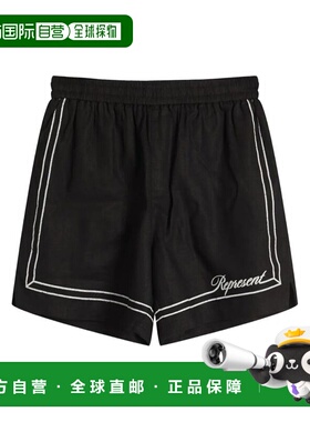 1h可退 香港直邮Represent 男士 MLM100299/JET 黑色运动短裤 MLM
