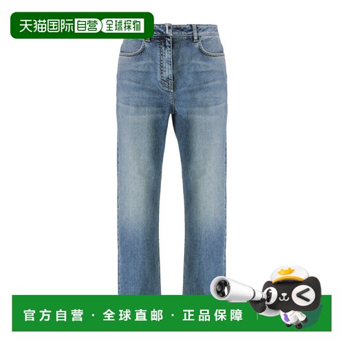 香港直邮GIVENCHY 女士牛仔裤 BW50Y45Y4F452 SS2023 蓝色直筒裤