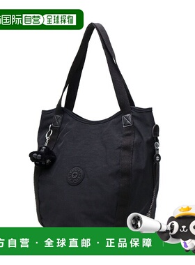 日本直邮Kipling 女士轻便尼龙拉链小托特包 黑色 [K13973 K03425