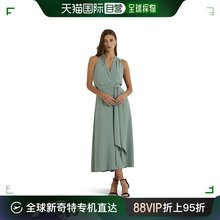 香港直邮潮奢 Lauren Ralph Lauren 女士 乔其纱挂脖酒会礼服