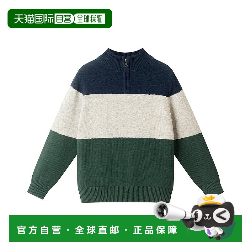 自营Andy & Evan Colorblocked 1/2-Zip Sweater - green 美国奥