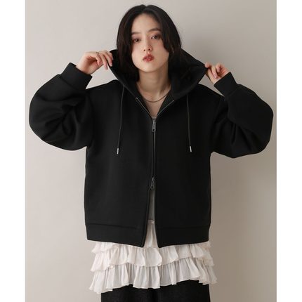日本直邮RAGEBLUE女装宽松W拉链针织连帽衫 刺绣设计春季外套 638