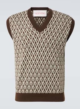 潮奢 Valentino 华伦天奴 男士 Toute La V领初剪羊毛毛衣马甲