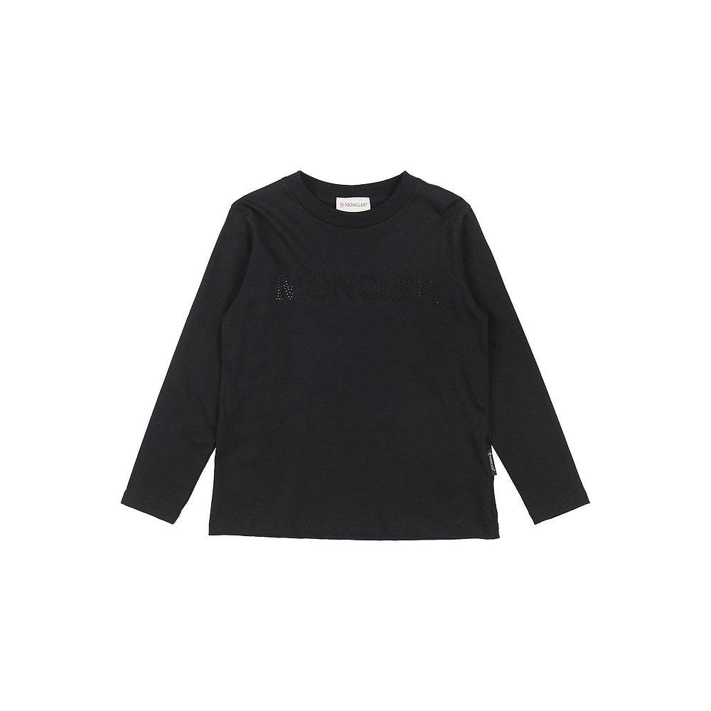 潮奢 Moncler 盟可睐 女童 T恤童装 black黑色 舒适时尚
