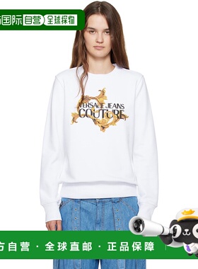 1h可退 香港直邮潮奢 versace 范思哲 女士 白色丝网印花套头衫 E