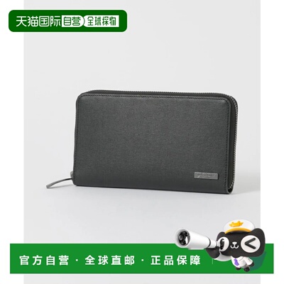 日本直邮Burberry 黑标CRESTBRIDGE双色格纹圆拉链钱包 黑色