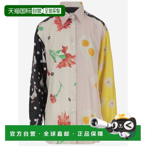 香港直邮MOSCHINO 女士衬衫 023605671888 SS2025 红色 Patchwork