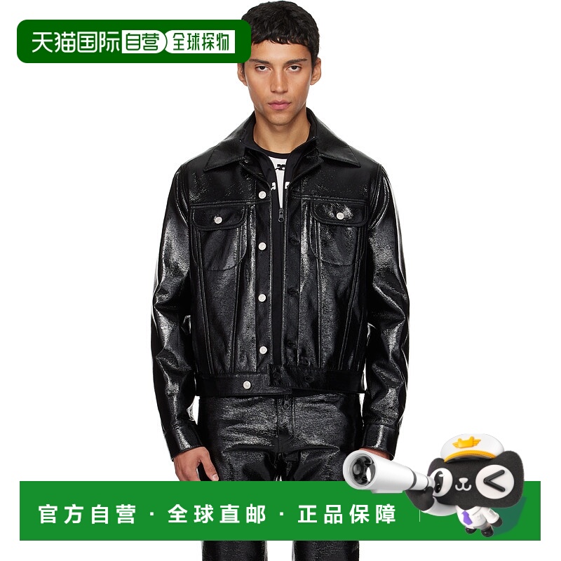 1h可退 香港直邮潮奢 Courreges 男士 黑色卡车司机夹克 VESCBL06