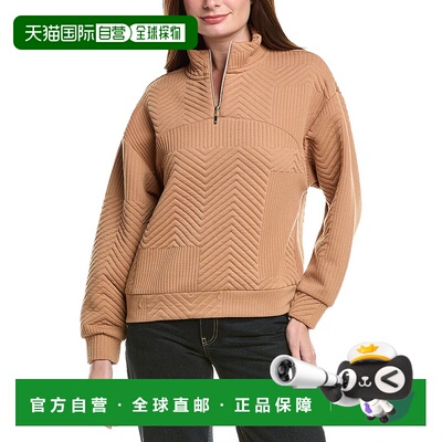 自营Nanette Nanette Lepore Chevron 1/4-Zip Sweater - tan 美