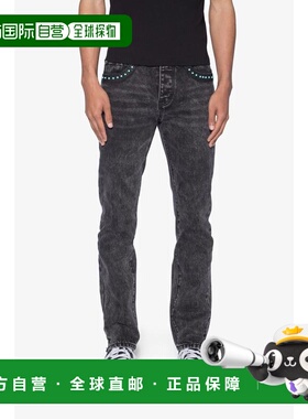 1h可退 【美国直邮】mnml D701 铆钉绿松石牛仔裤 黑色 男装 牛仔