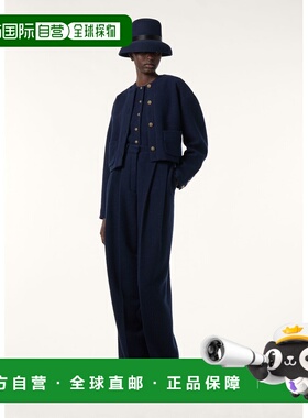 自营欧洲直邮Loro Piana 女士深蓝色羊绒夹克