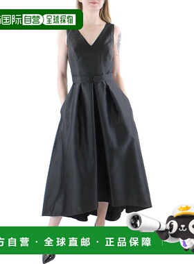 自营alfred sung女士褶皱长款晚礼服 - 午夜 美国奥莱直发连衣裙