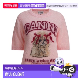 1h可退 香港直邮Ganni 圆领短袖T恤 A1070093