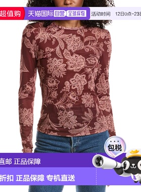 自营Avec Les Filles Printed Blouse - Red 上衣美国直发奥莱