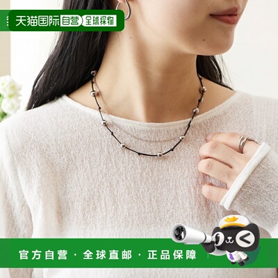 1h可退 日本直邮BEARDSLEY 女士 站式可调项链 黑色尼龙绳+银色黄