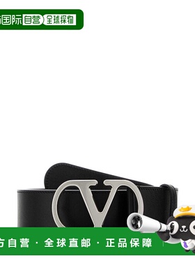 香港直邮VALENTINO 男士腰带 YT0SQ7UPC0NO AW2025 黑色 VLogo标
