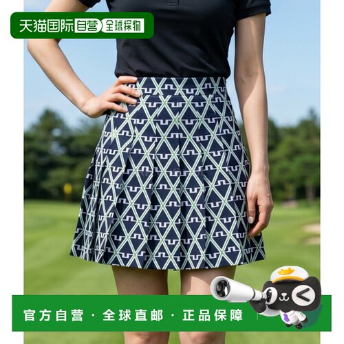 韩国直邮J．Lindeberg金林德伯格半身裙印花裙子百褶裙短裙有内衬