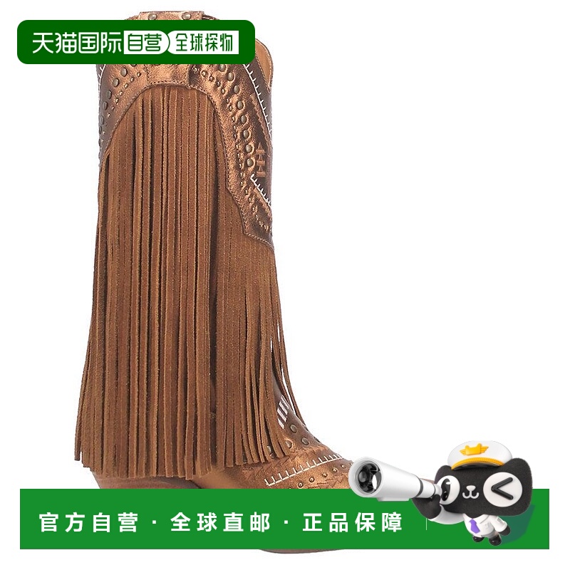 1h可退 【美国直邮】Dingo女士时装靴尖头真皮潮流时尚透气百搭稳