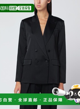 1h可退 香港直邮潮奢 Simkhai 女士 黑色双排扣夹克 SI6101QPLBLK