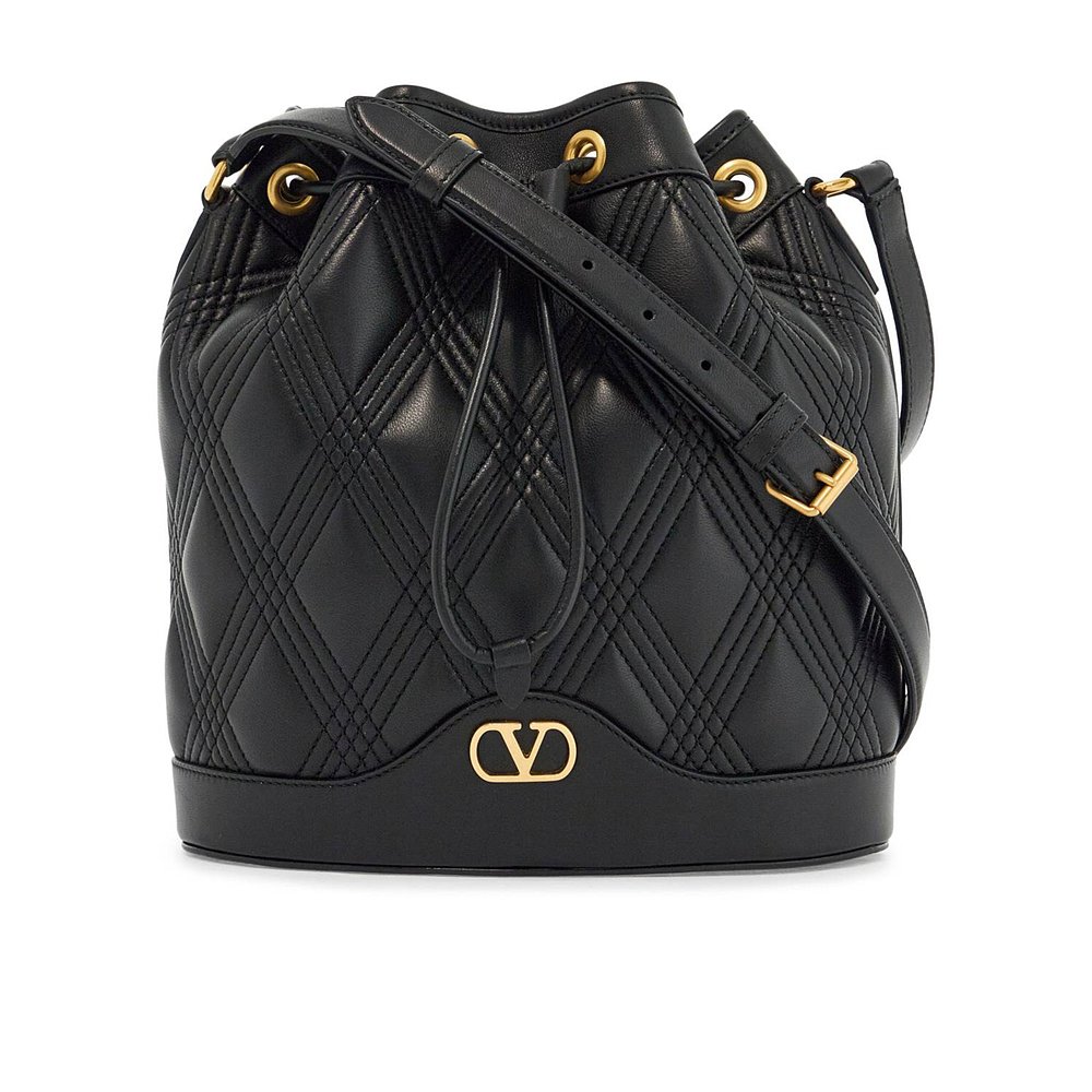 VALENTINO 女士斜挎包 WB0R01MIC0NO SS2025 黑色 抽绳单肩包