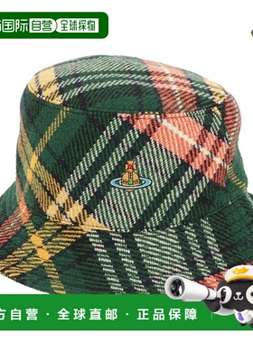 日本直邮Vivienne Westwood 女士格纹灯芯绒渔夫帽圆形图案810200