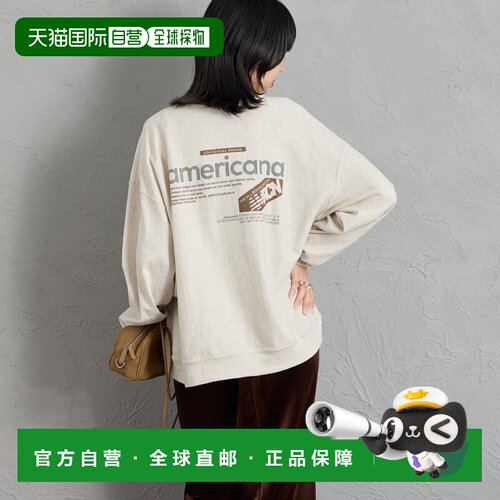 日本直邮AMERICANA 女装 长袖后印T恤（全棉） BRF-844A-1