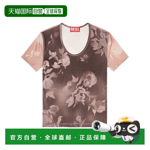 香港直邮DIESEL 女士T恤 A233040EGDU79IA AW2026 花色 花卉印花T