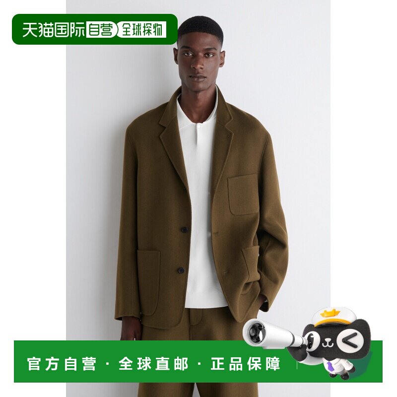 自营欧洲直邮COS 男士棕色羊毛双面西服西装男装休闲套装图片