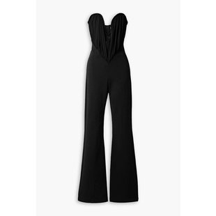 无肩带褶皱亮面针织连体裤 Gabriel OCHS