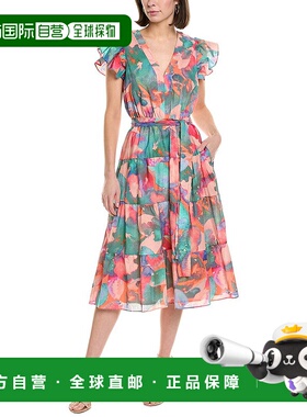 自营 Hutch Journi亚麻混纺迷笛连衣裙-粉红色 美国奥莱直发