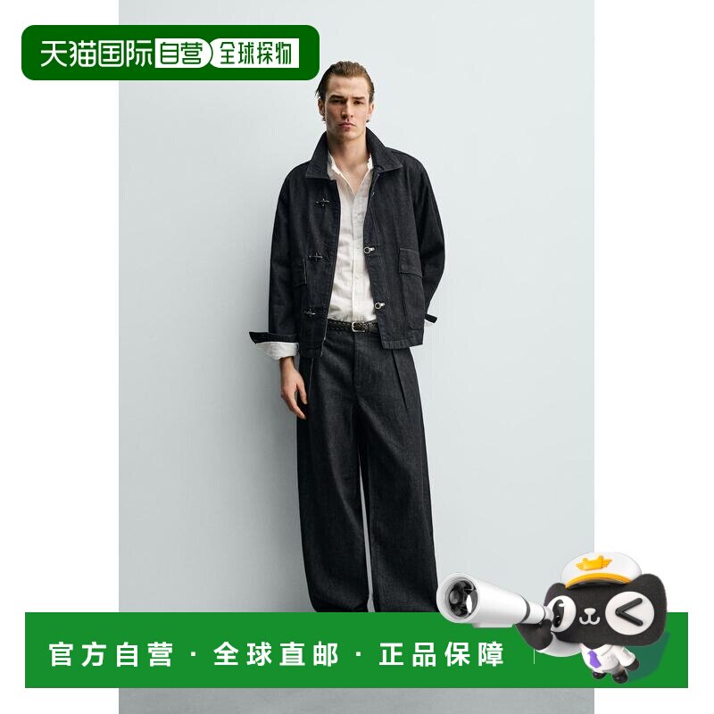 日本直邮Zara桶型合身牛仔工装裤牛仔裤阔腿裤直筒裤裤子
