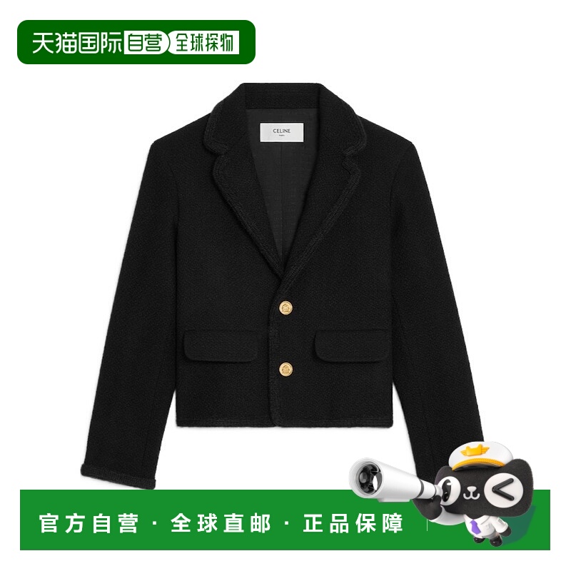 香港直邮CELINE 女士外套 RV0LE280Z38NO AW2025 黑色 VIVIENNE夹