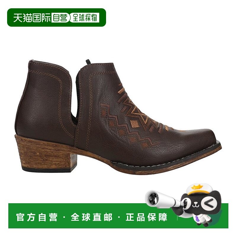 【美国直邮】Roper Ava 西南风格尖头牛仔短靴 女鞋 时装靴 棕色