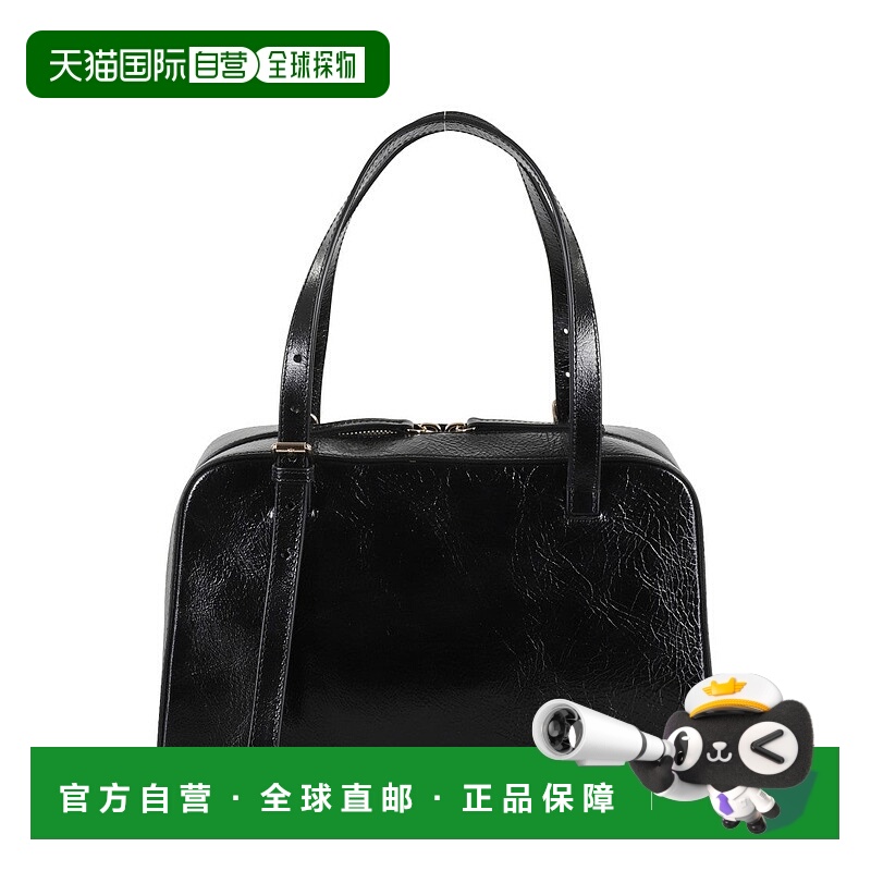 自营a.p.c.Glossy Black Leather Bag - black 美国奥莱直发