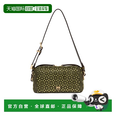 香港直邮PINKO 女士斜挎包 106967A3O8V65Y AW2026 绿色 拉链单肩