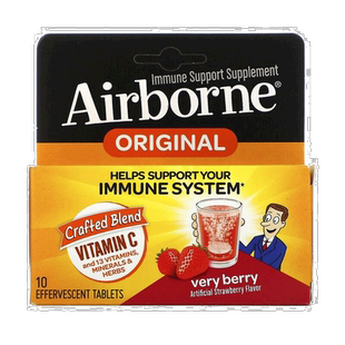 香港直发Airborne机体抵抗帮助补充剂莓果味泡腾片10片维生素