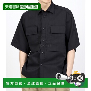 韩国直邮WHITE MOUNTAINEERING SOLOTEX 宽袖衬衫 黑色短袖上衣