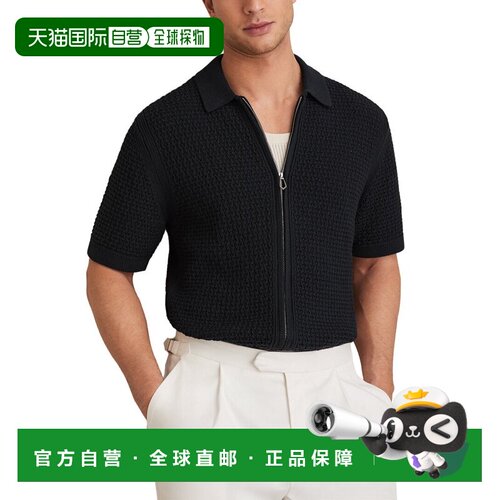 自营Reiss Comet Zip通过文字毛衣-蓝色 美国奥莱直发