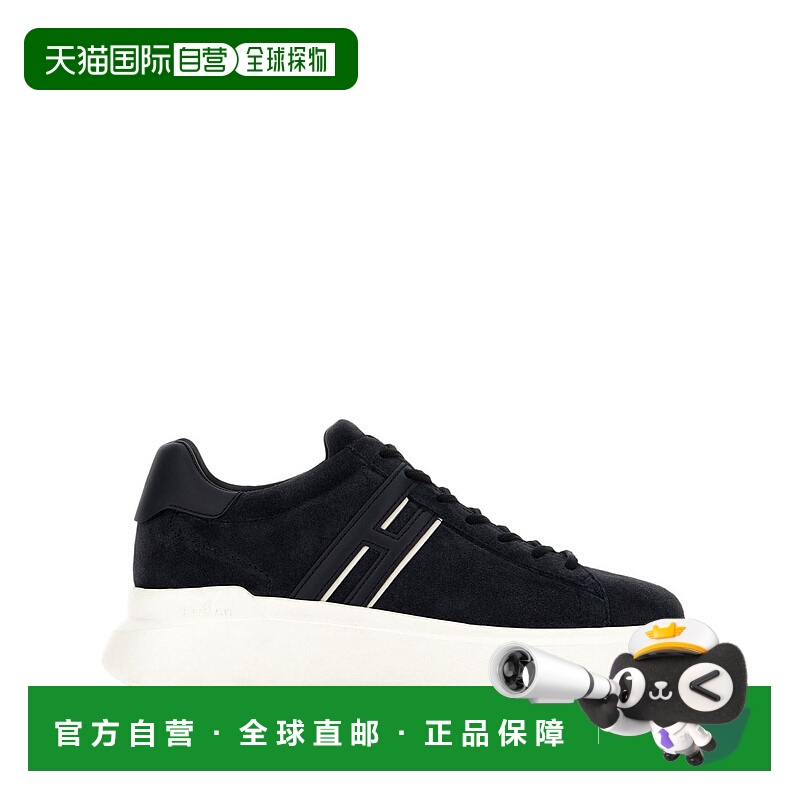 1h可退 香港直邮Hogan 男士 H580 海军蓝绒面革运动鞋 HXM5800DV4