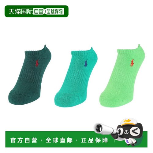 日本直邮Ralph Lauren 波洛拉夫劳伦女士高尔夫短袜三双装3246-60