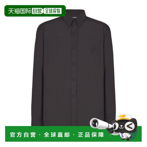 1h可退 香港直邮BALMAIN 男士衬衫 GH1HS496CG390PA SS2026 黑色
