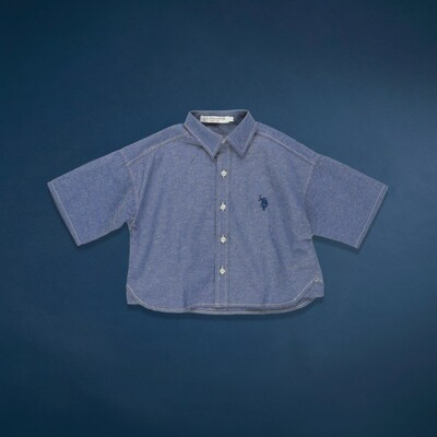 1h可退 日本直邮U.S. POLO ASSN.男装半袖刺绣休闲衬衫 11-6509-5