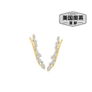 白 Climbers Ross Simons Diamond 自营 14kt Ear Leaves 黄金