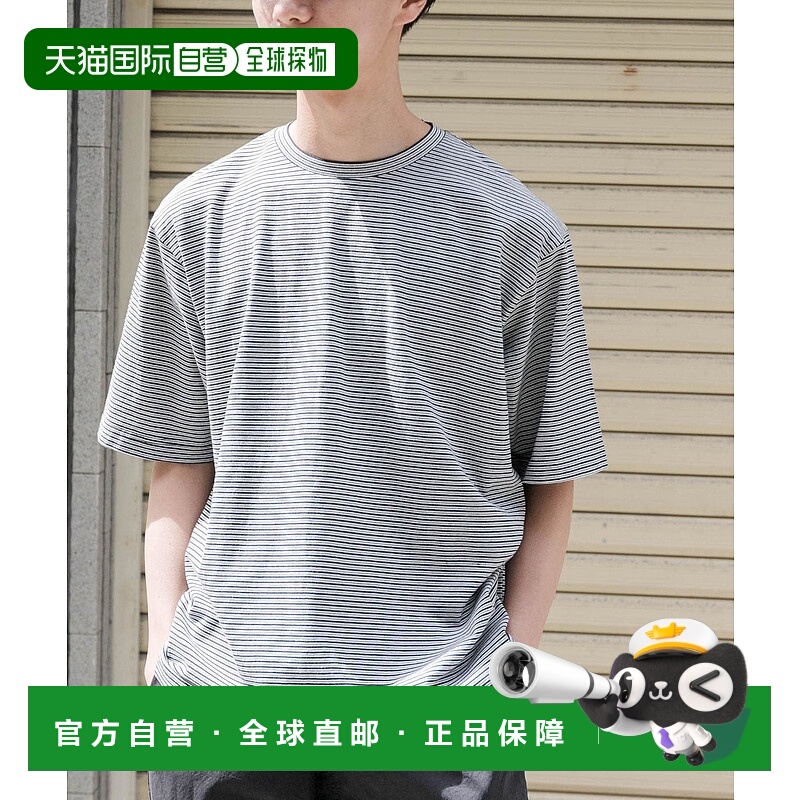 1h可退 日本直邮FORK&SPOON 男士宽松多色细条纹圆领T恤 DFA511V0