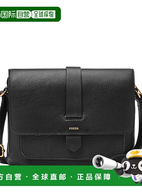 自营Fossil Women's Kinley Leather Crossbody - black 美国奥莱