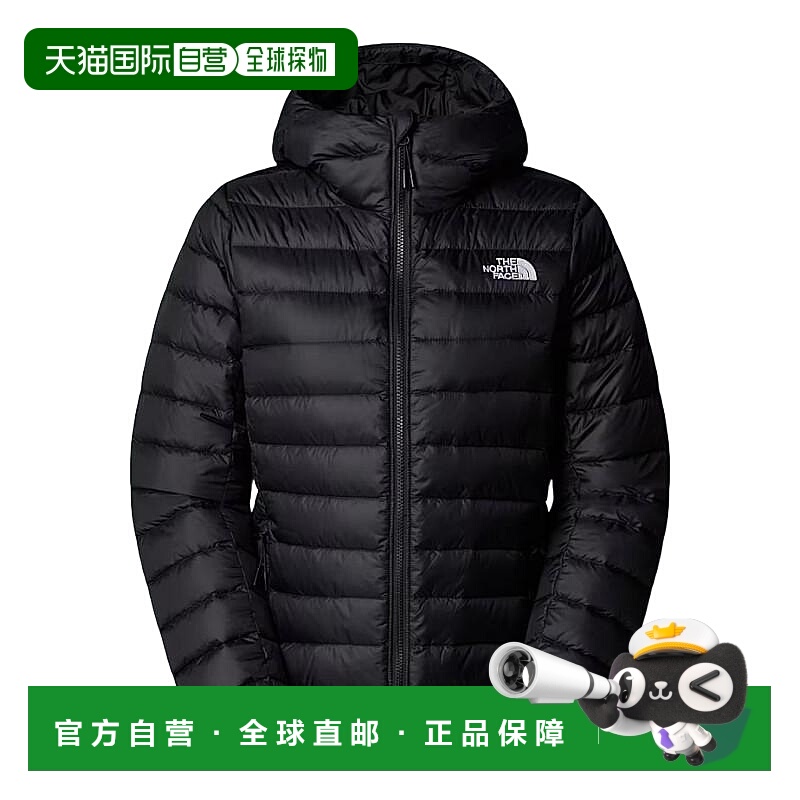 香港直邮北面THE NORTH FACE 女款字母Logo羽绒服 黑色