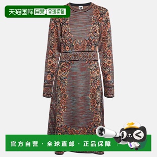 自营M Missoni Patterned Knit Long Sleeve Midi Dress - multi
